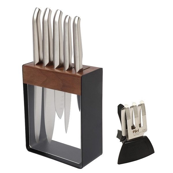 Furi Pro Stainless Steel Knife Block Set (Black) at Mighty Ape NZ