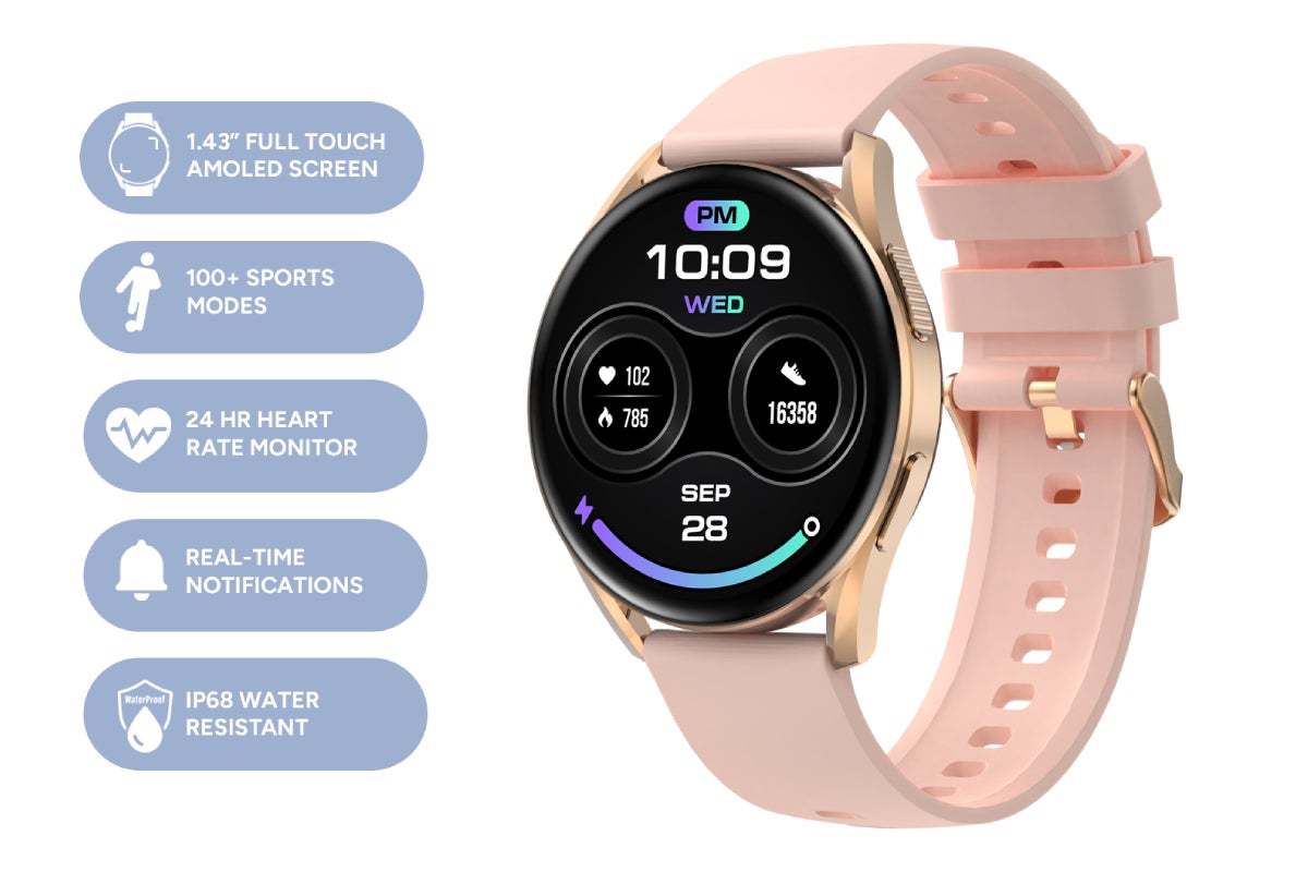 Kogan Pulse 3 Smart Watch (Rose Gold) at Mighty Ape NZ