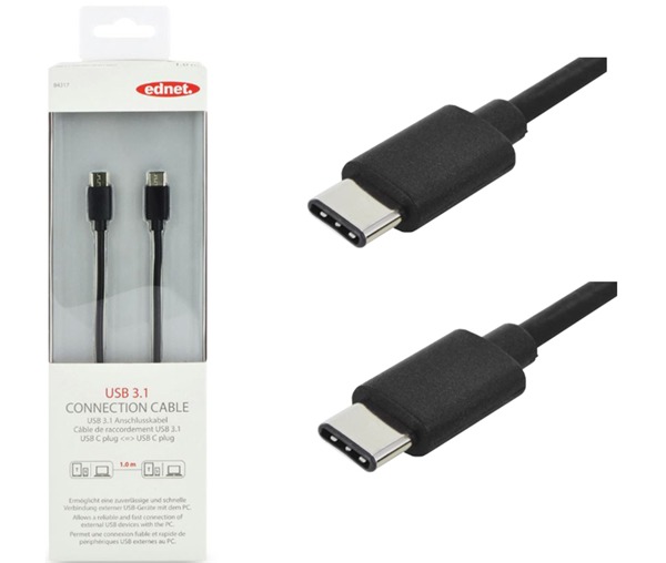 Ednet USB 3.1 Type-C (M) to USB Type-C (M) Connection Cable (1m) image