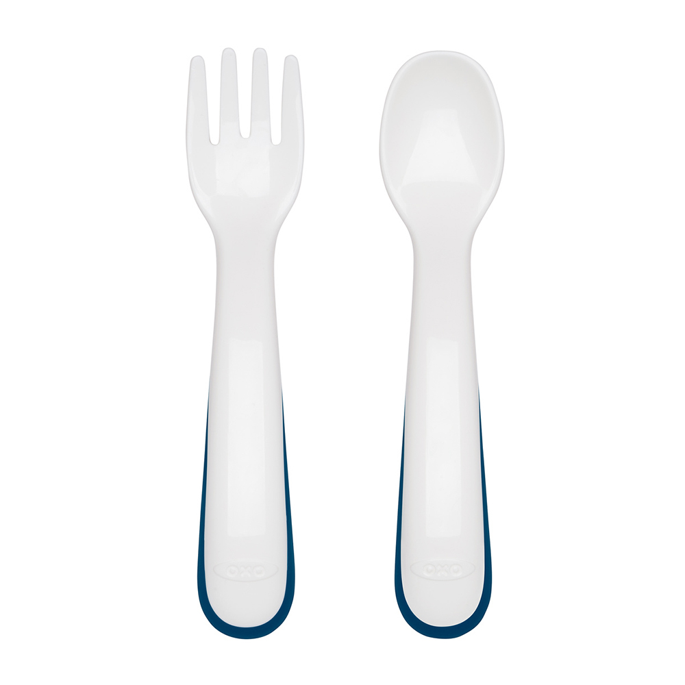 Buy OXO Tot On The Go Plastic Fork & Spoon Set at Mighty Ape NZ