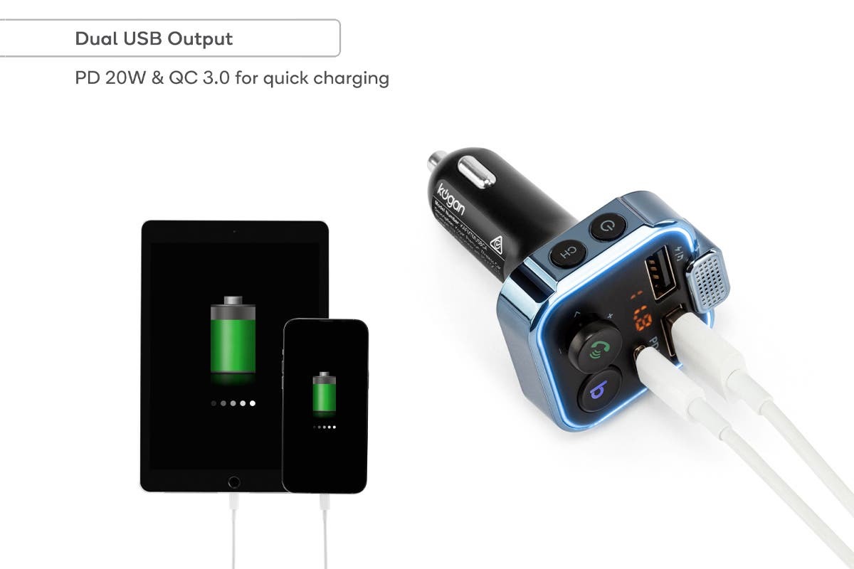 Kogan Premium Wireless Car Bluetooth FM Transmitter at Mighty Ape NZ