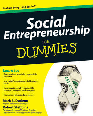 Social Entrepreneurship for Dummies by Mark Durieux image
