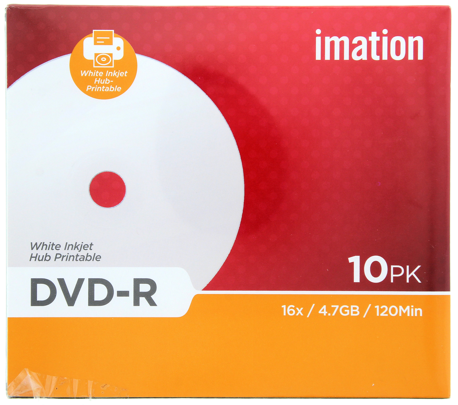 Imation Printable DVD-R 4.7GB 16X 10PK SLIM JEWEL