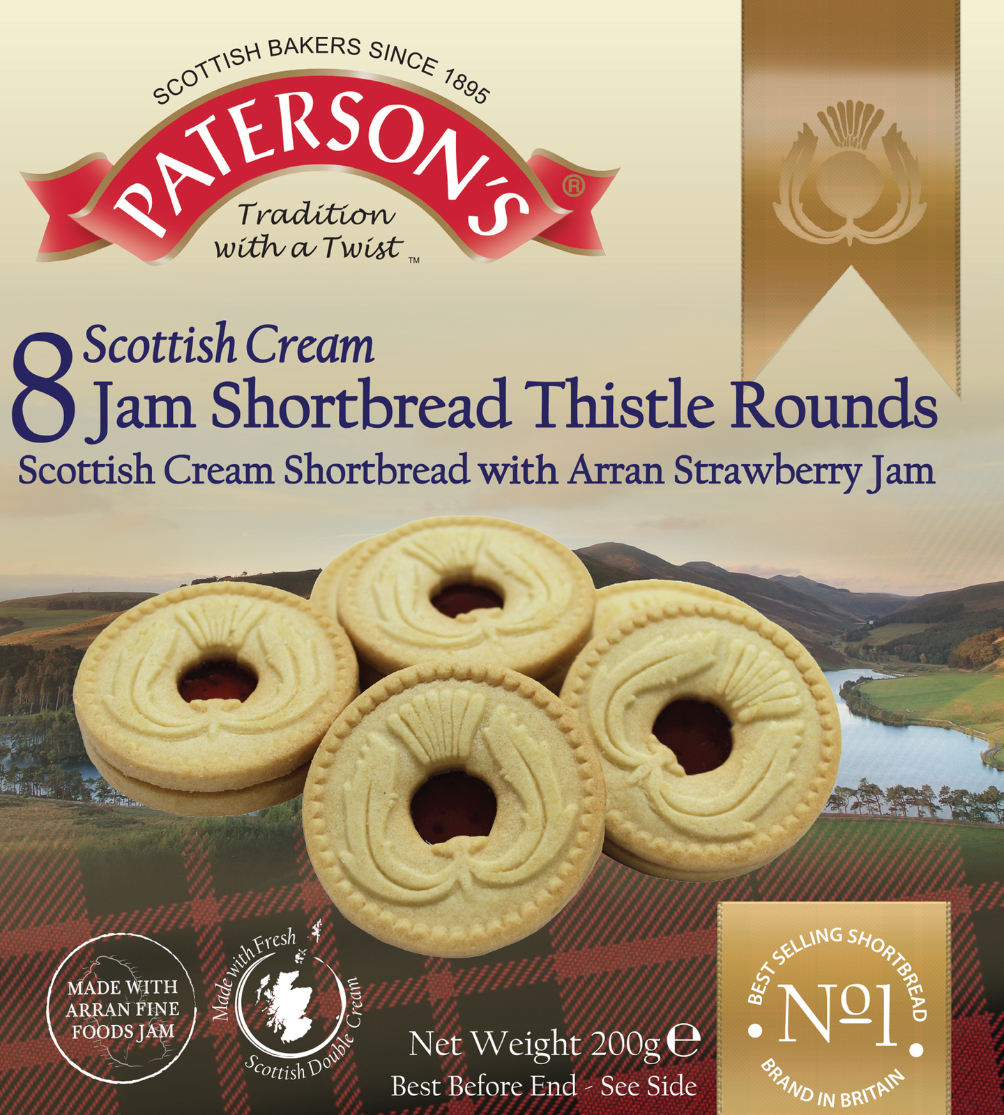 Patersons Scottish Cream Jammy Shortbread 200g image