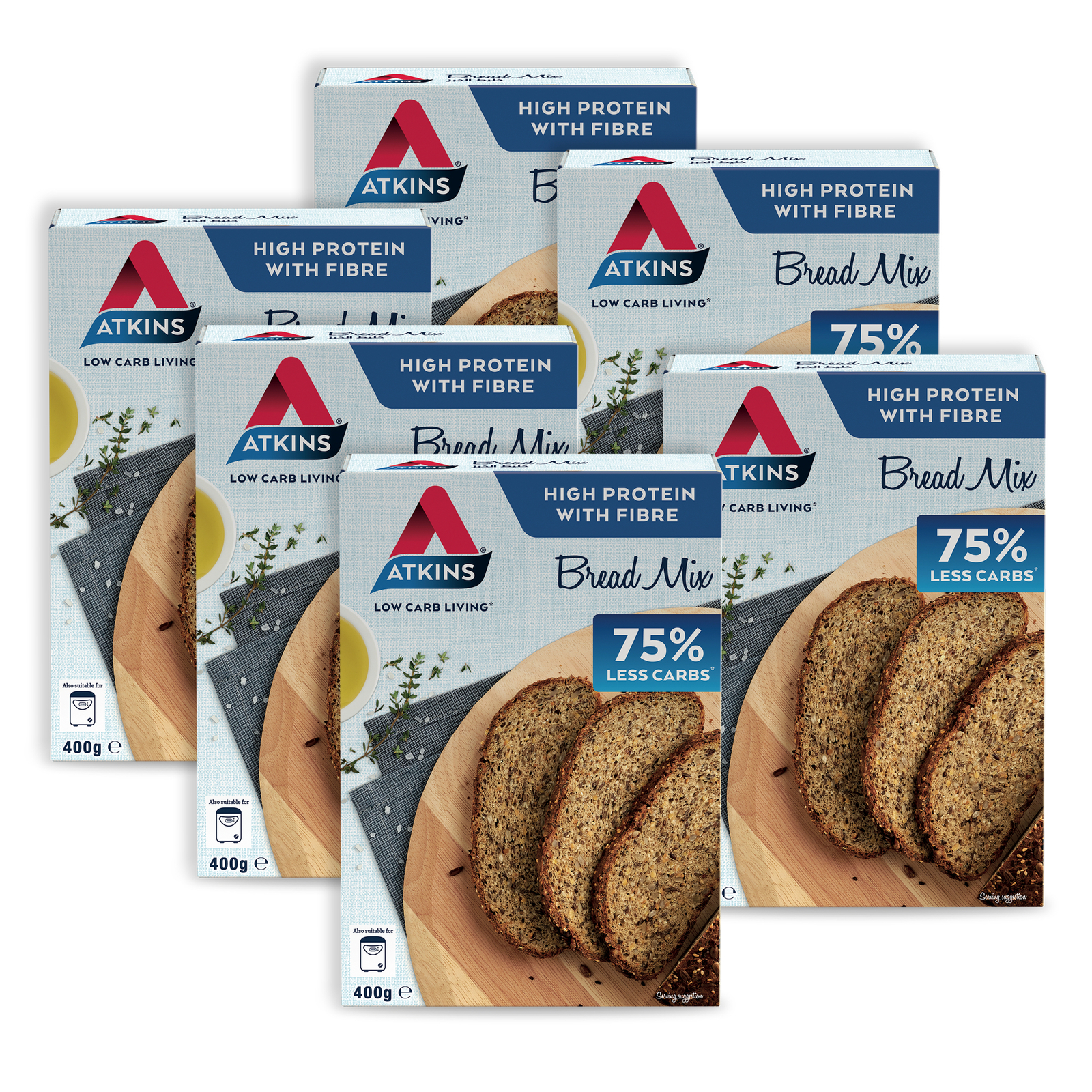Atkins Low Carb Breadmix 400g (6 Box Value Pack) image