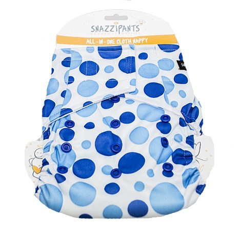 Snazzipants All In One Reusable Nappy - Blue Circle