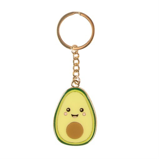 Happy Avocado Enamel Keyring image