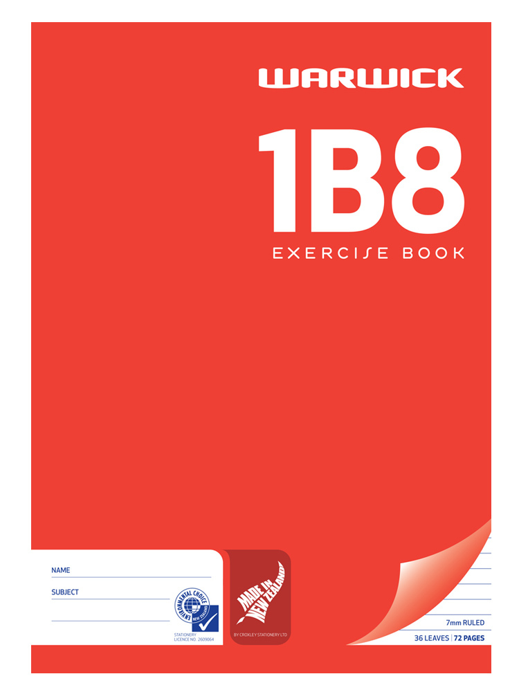 Warwick 1B8 36lf A4 Unpunched Ruled Exercise Book