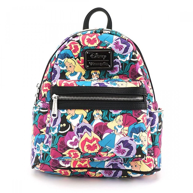 disney alice in wonderland floral mini backpack