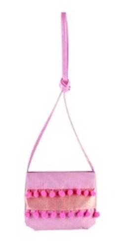Pink Poppy: Pom Pom Party Shoulder Bag - Lilac image