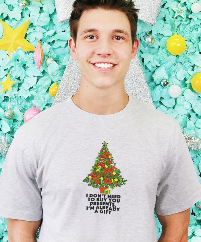 Grey Lines: I Don't Need To Buy You Presents, I'm Already A Gift Men's Tee - L image