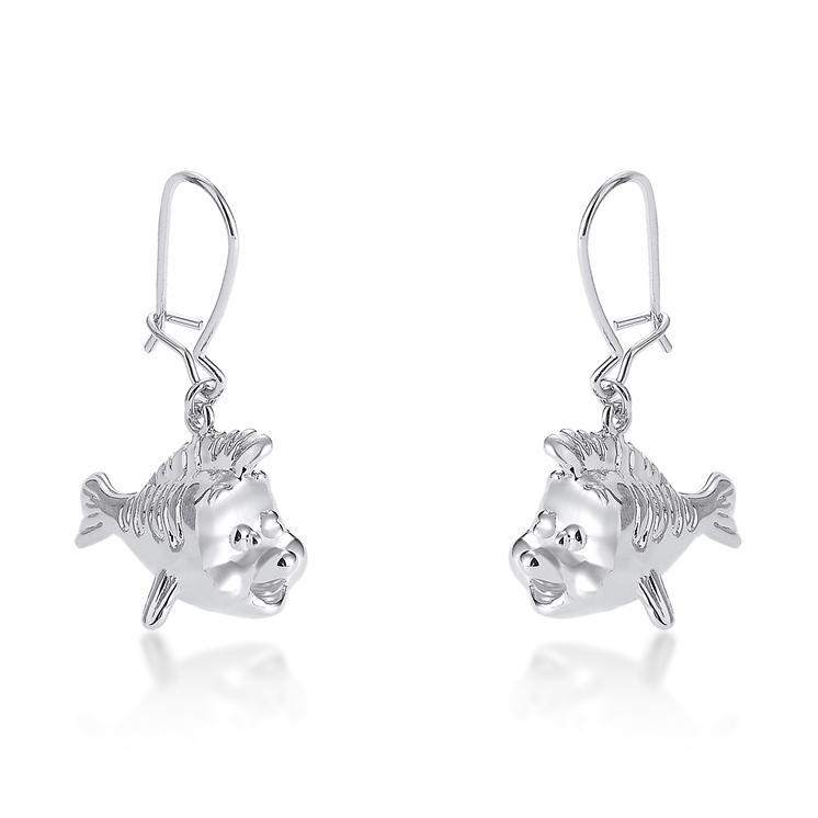 Couture Kingdom: Disney - Princess Ariel Flounder Hook Earrings (White Gold)