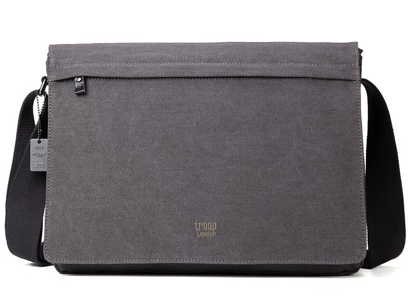 Troop London: Classic Flap-Front Messenger Large - Charcoal