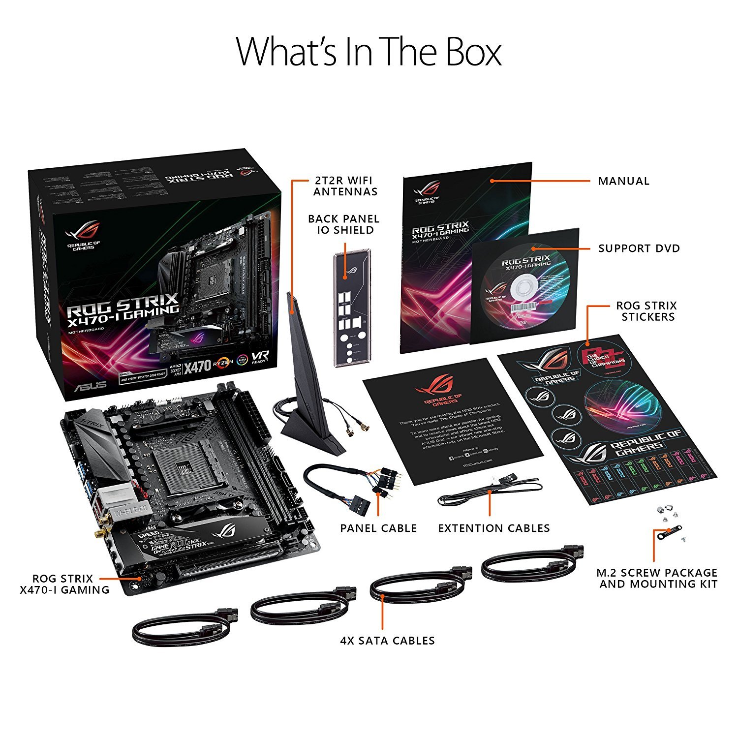 Asus Rog Strix X470-I Gaming AMD Ryzen2 AM4 HDMI M.2 Mini-Itx Motherboard image