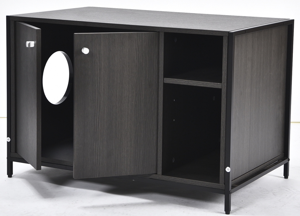 Buy Pawever Pets Buffet with Cat Litter Box Enclosure Black at Mighty