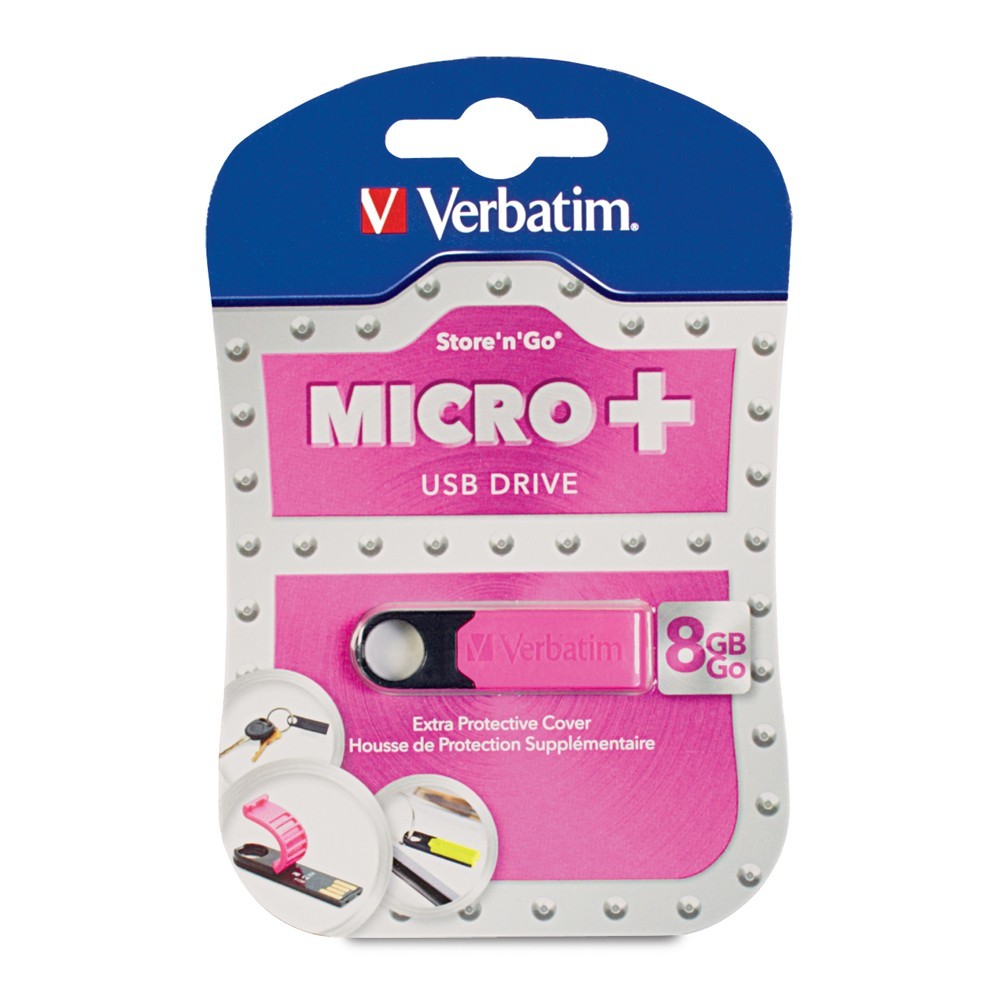 Verbatim Store'n'Go Micro+ USB Drive - 8GB (Hot Pink) image