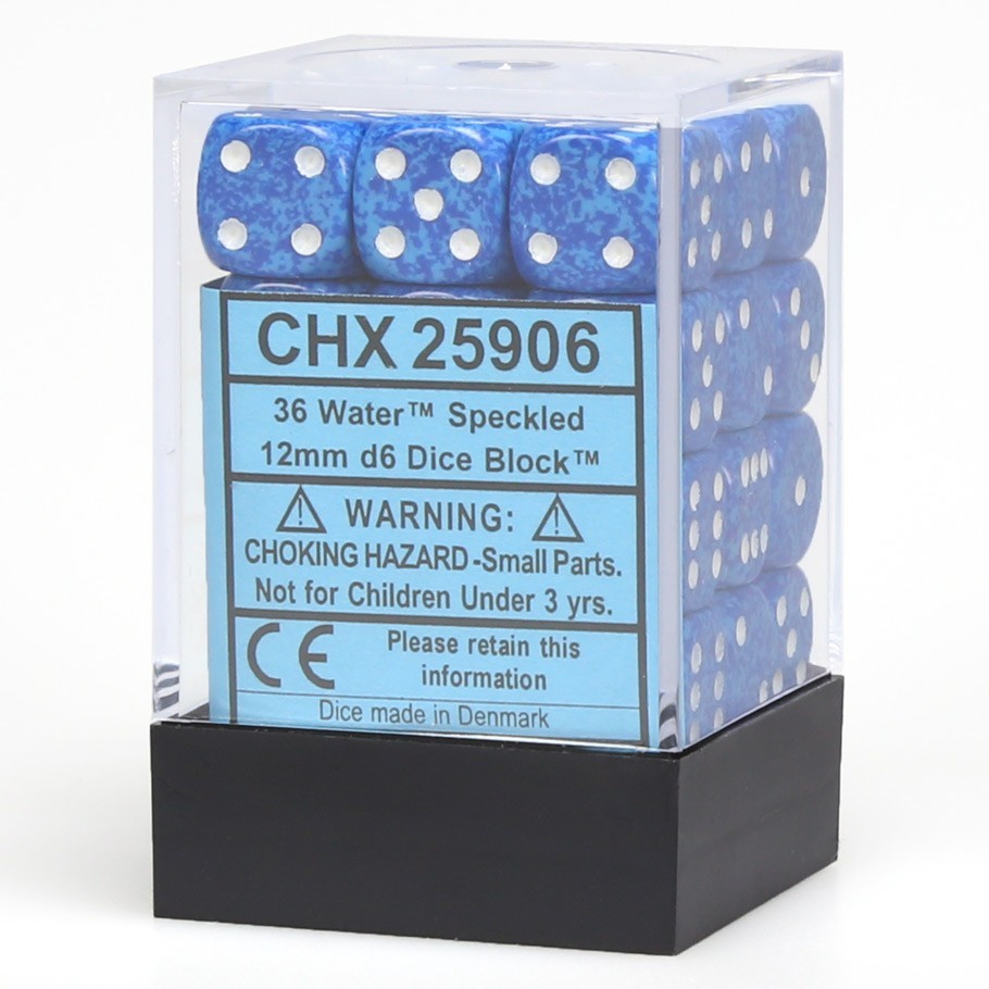 Chessex: D6 Speckled Cube Set (12mm) - Water