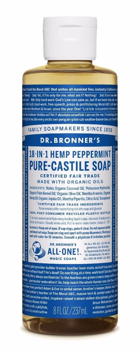 Dr. Bronner's Pure Castile Liquid Soap - Peppermint (236ml) image
