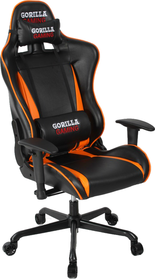 Gorilla Gaming Commander Chair - Orange & Black for image
