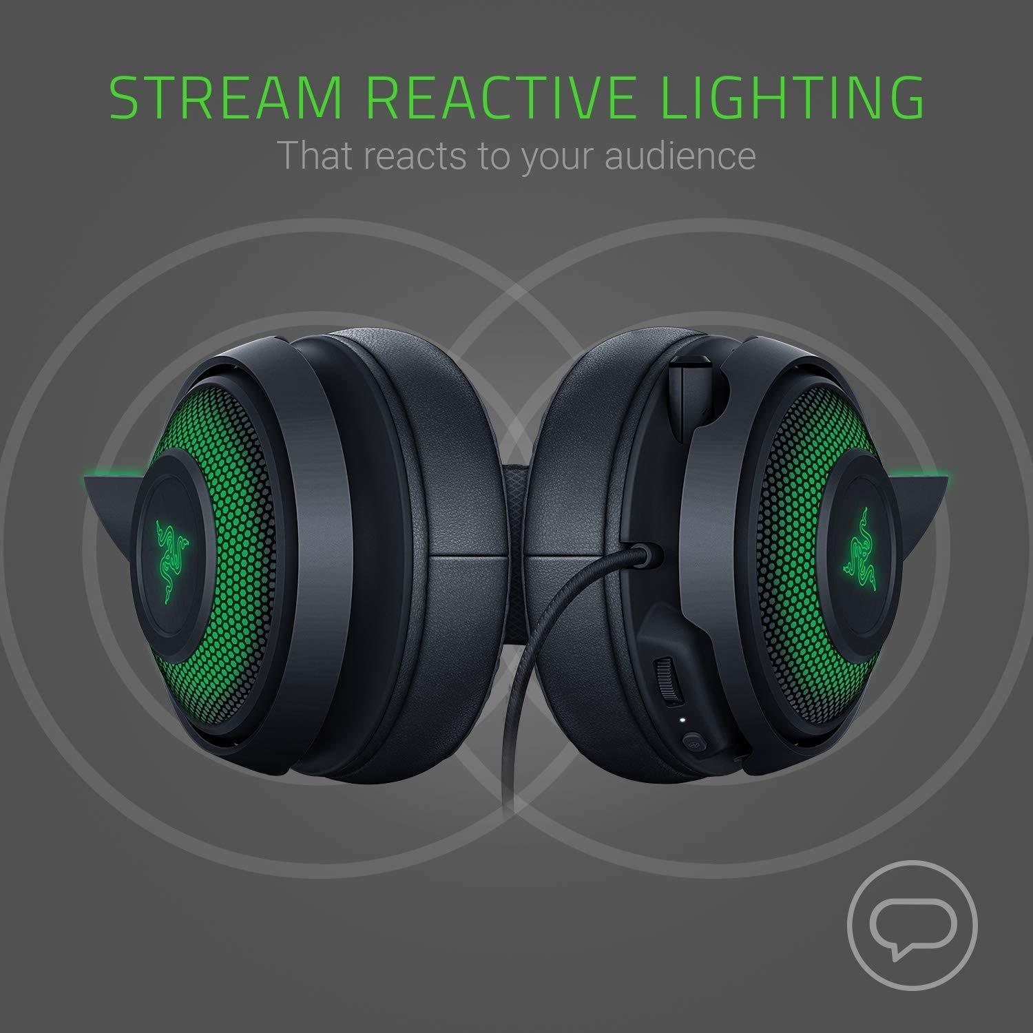 Razer Kraken Kitty Ears Chroma USB Headset (Black) for PC image