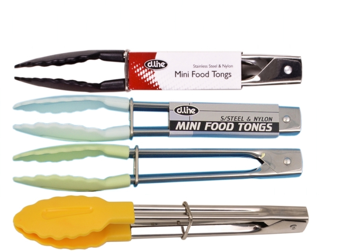 Stainless Steel Mini Tongs with Nylon Head Green at Mighty Ape NZ