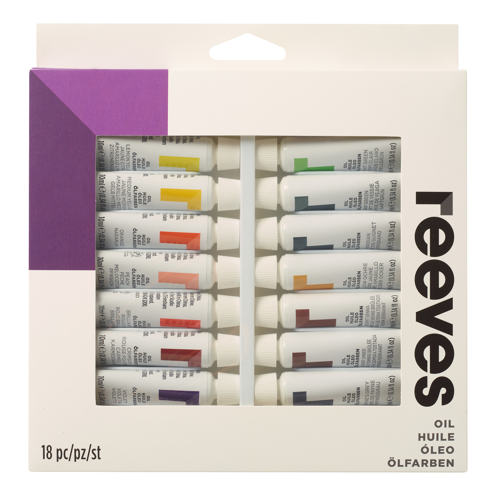 Reeves Oil Colour Paints 10ml - Set of 18 image