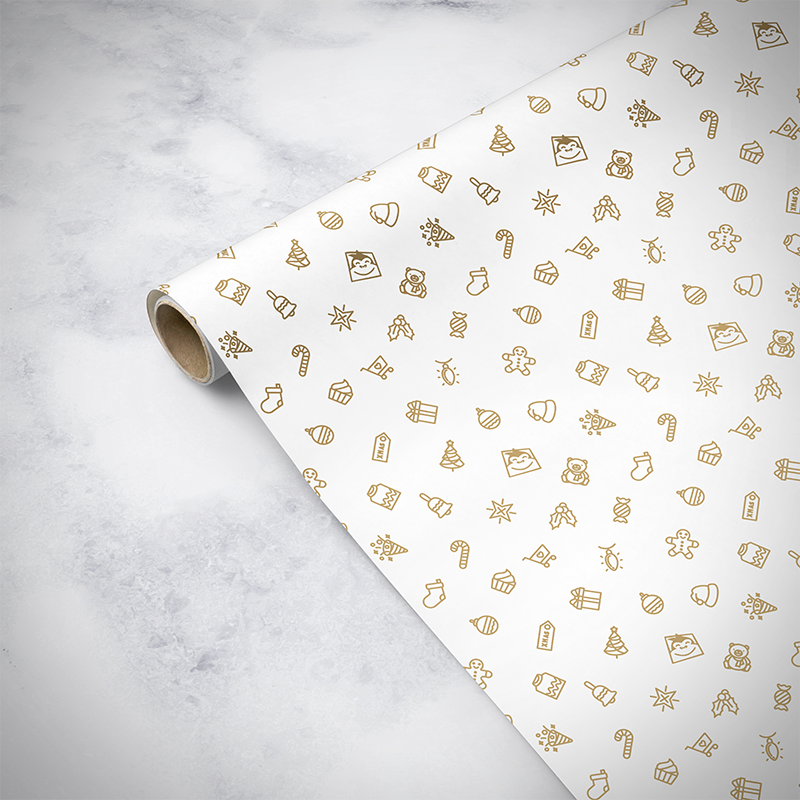 Gorilla Gift: Wrapping Paper - Christmas White (5m) image