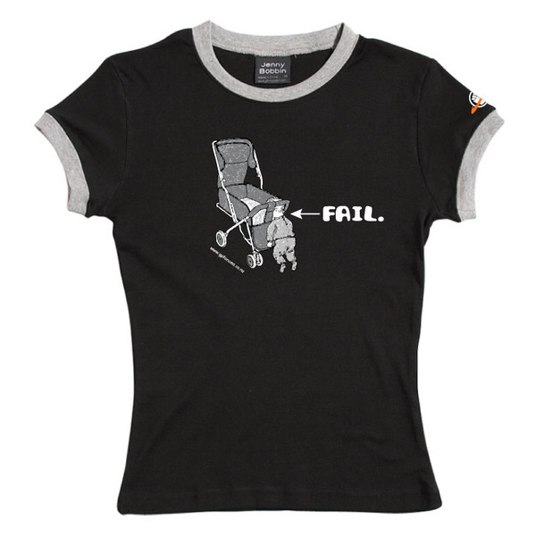 Baby Fail - Female Ringer Tee (Black) for image