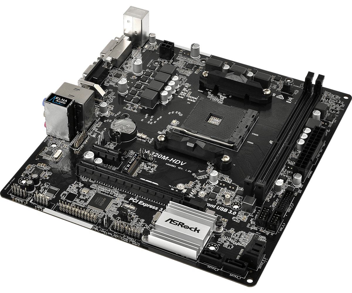 ASRock A320M-HDV mATX AMD Motherboard image