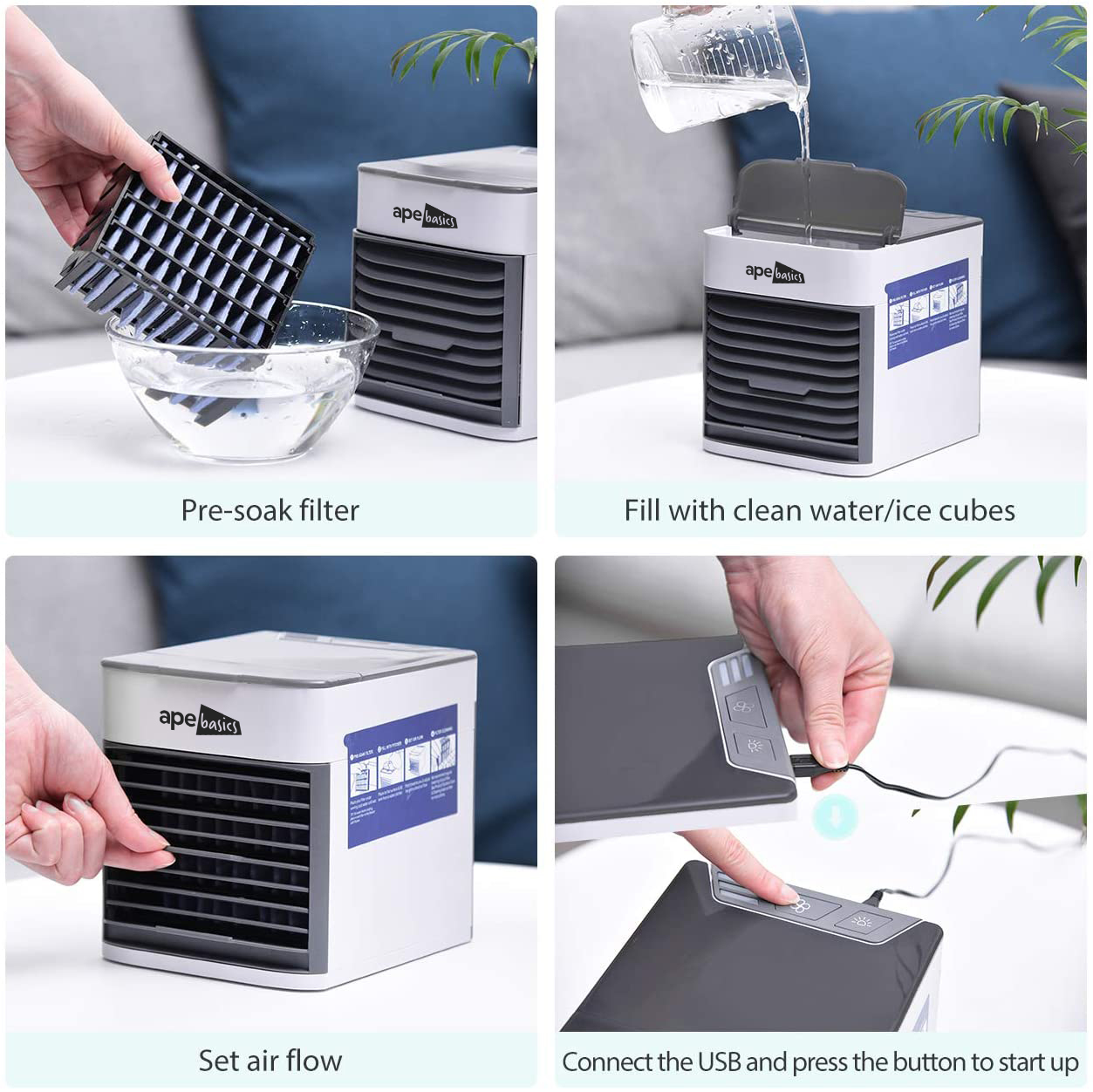 Portable Personal Air Cooler Conditioner Fan