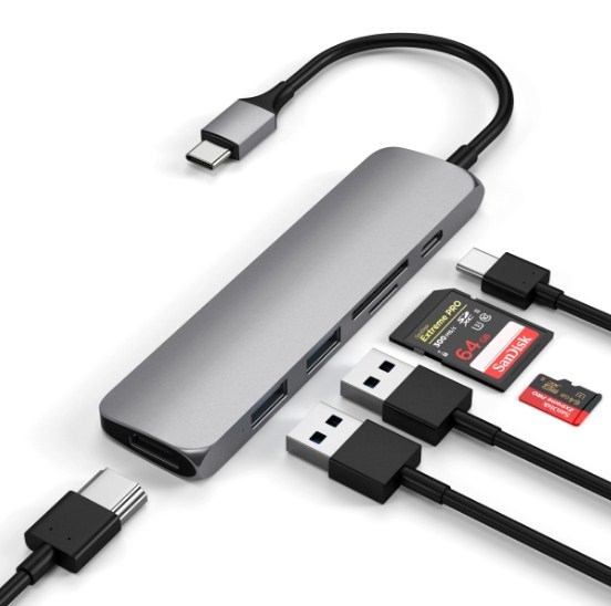 SATECHI: Slim USB-C MultiPort Adapter Version 2 - Space Grey image