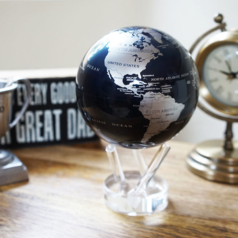 MOVA Self Rotating Globe Silver/Black - 11.5cm image