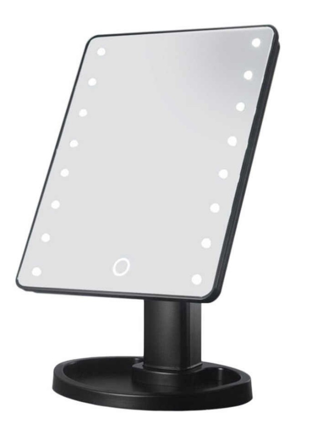 Induction LED 3-Colour Desktop Makeup Mirror - Black image