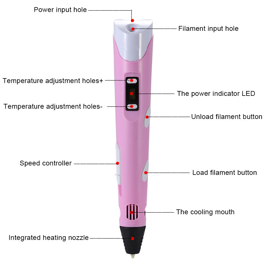 Ape Basics: USB 3D Drawing Printer Pen with Refills - Yellow image