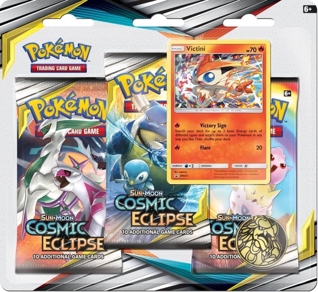 Pokemon TCG: Cosmic Eclipse Three Booster Blister- Victini