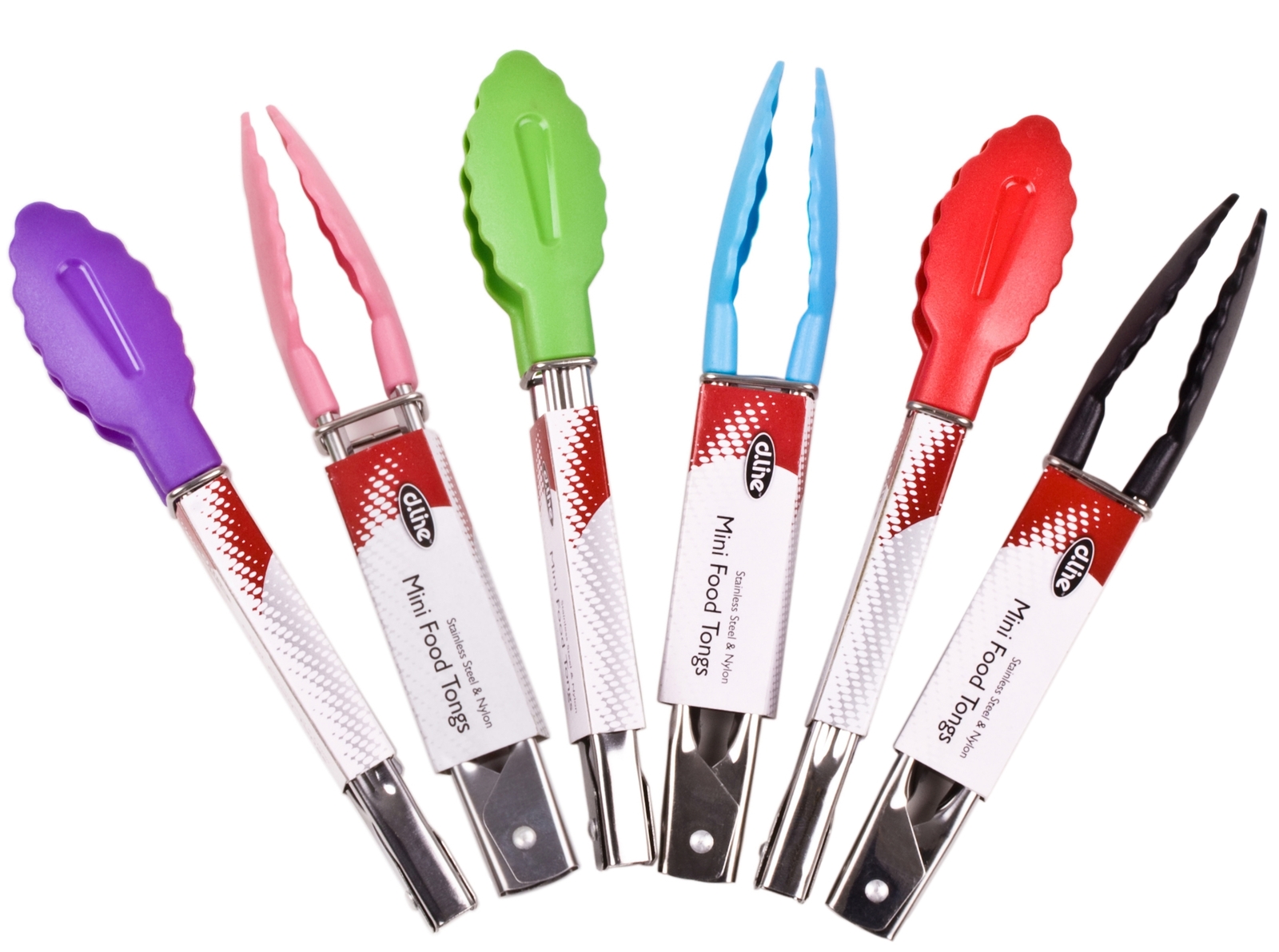 Stainless Steel Mini Tongs with Nylon Head Bright Green at Mighty