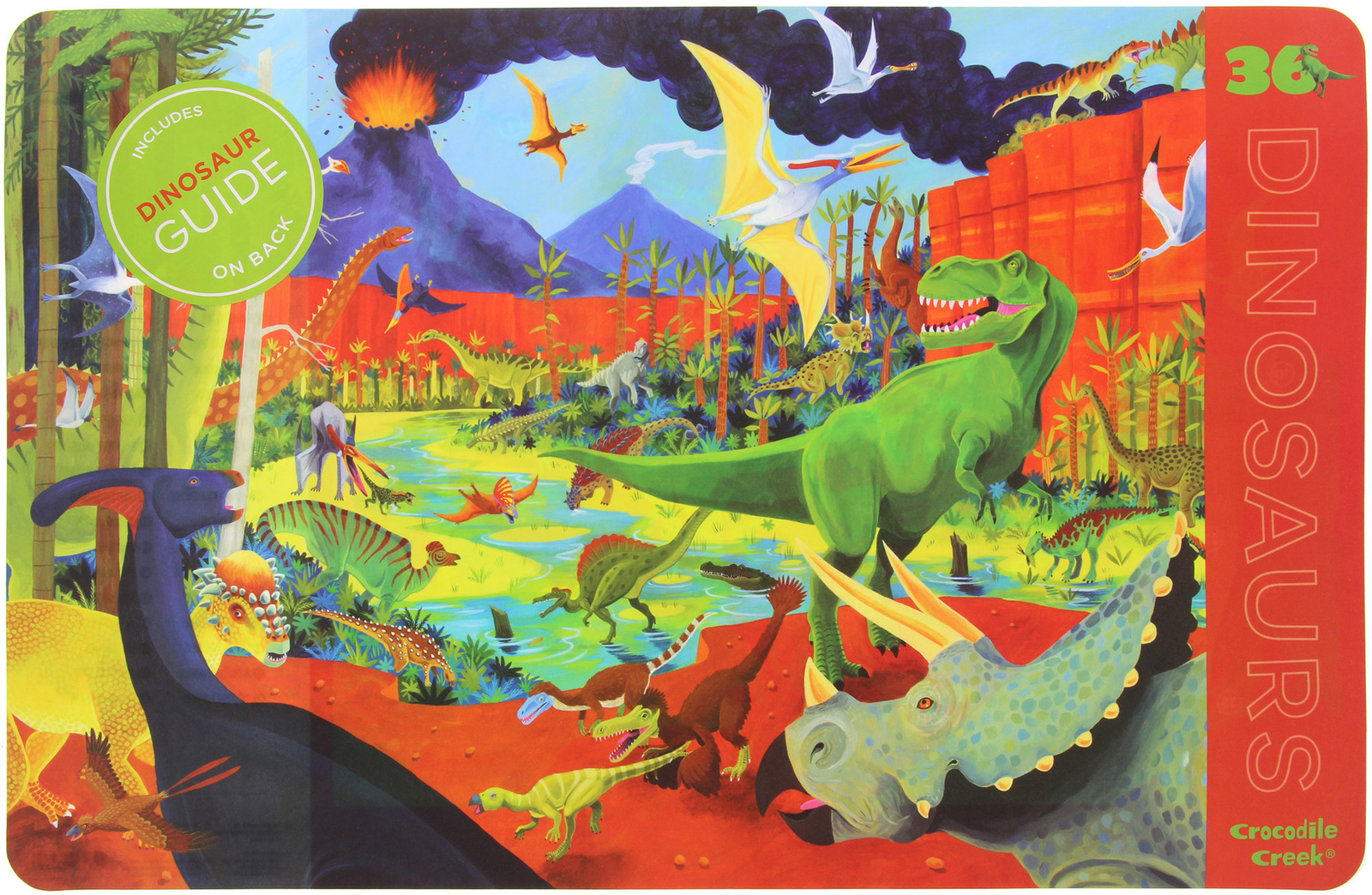 Crocodile Creek 2-Sided Placemat - Dinosaurs image