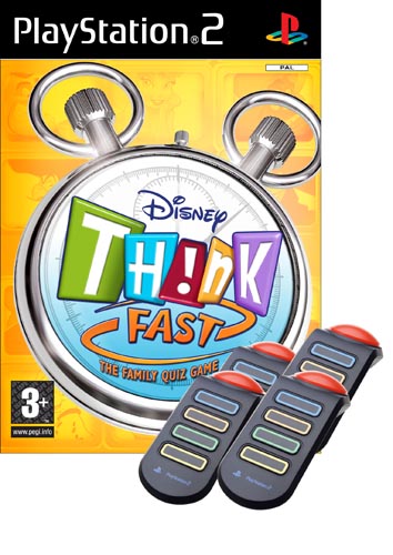 Disney Think Fast + 4 Buzzers on PS2