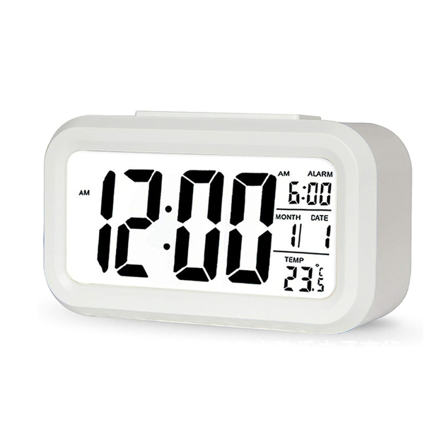 Smart Night Light Digital Alarm Clock - White