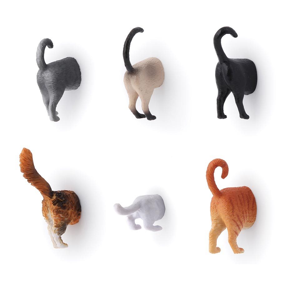 Kikkerland Cat Butt Magnets (set of 6) image