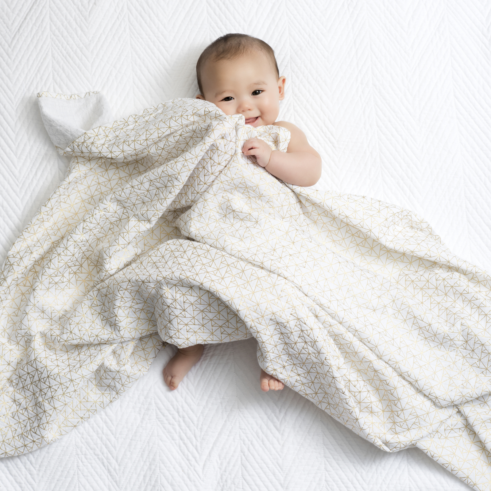 Aden + Anais: Metallic Swaddle - Gold Deco (3 Pack Swaddling Wraps)