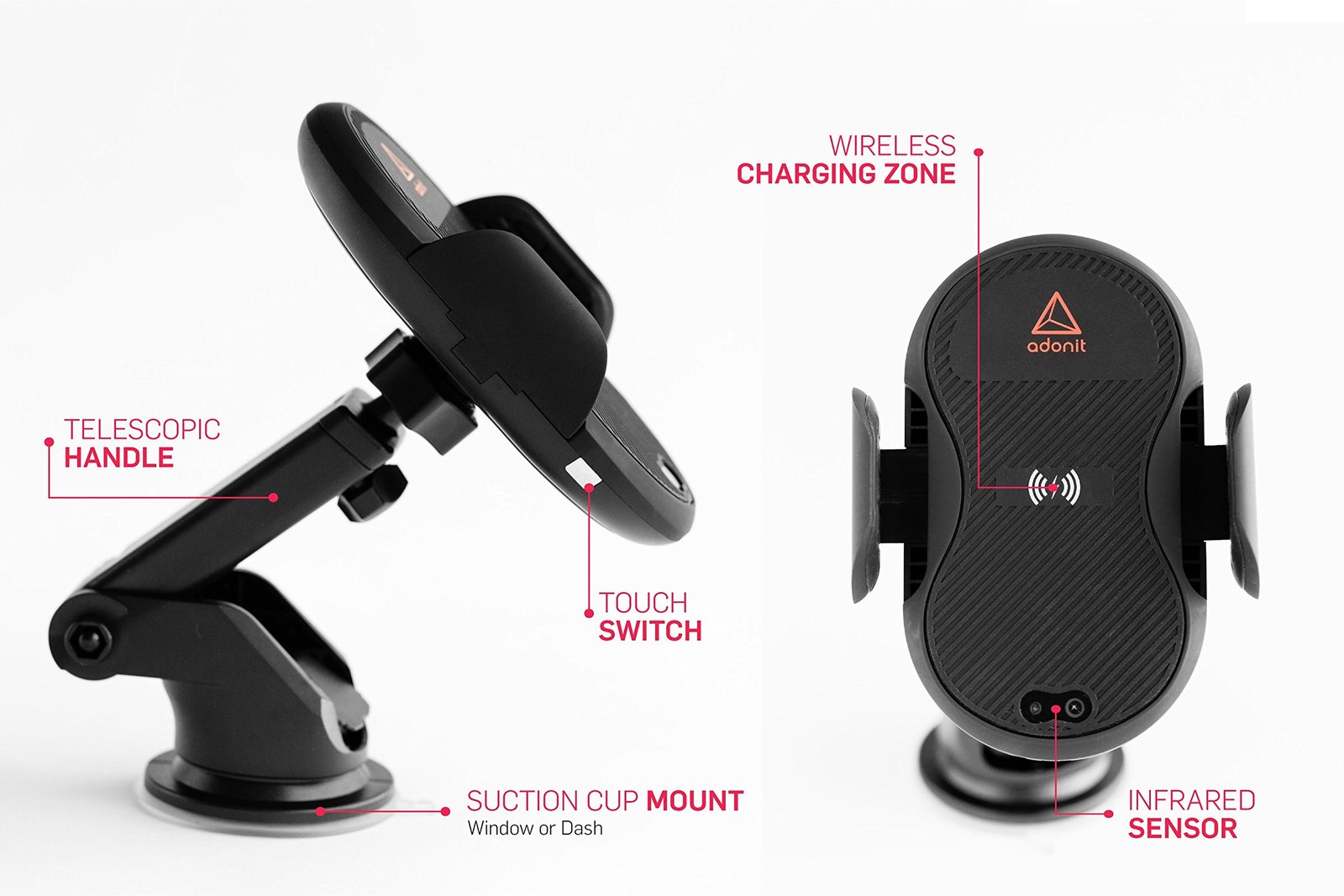 ADONIT AutoClamping Wireless Car Charger at Mighty Ape NZ