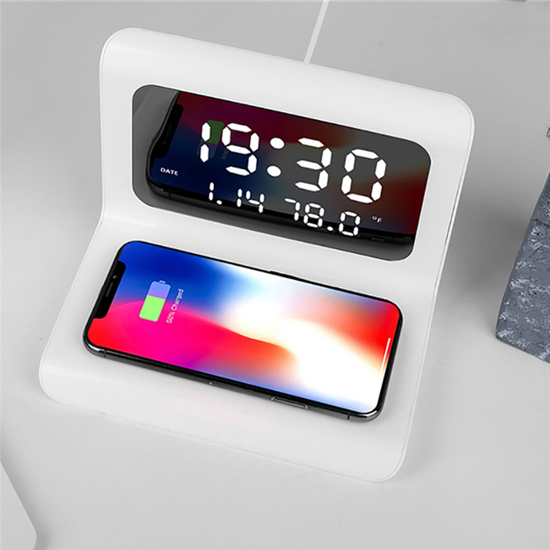 2in1 Night Light Clock & Wireless Charger at Mighty Ape NZ