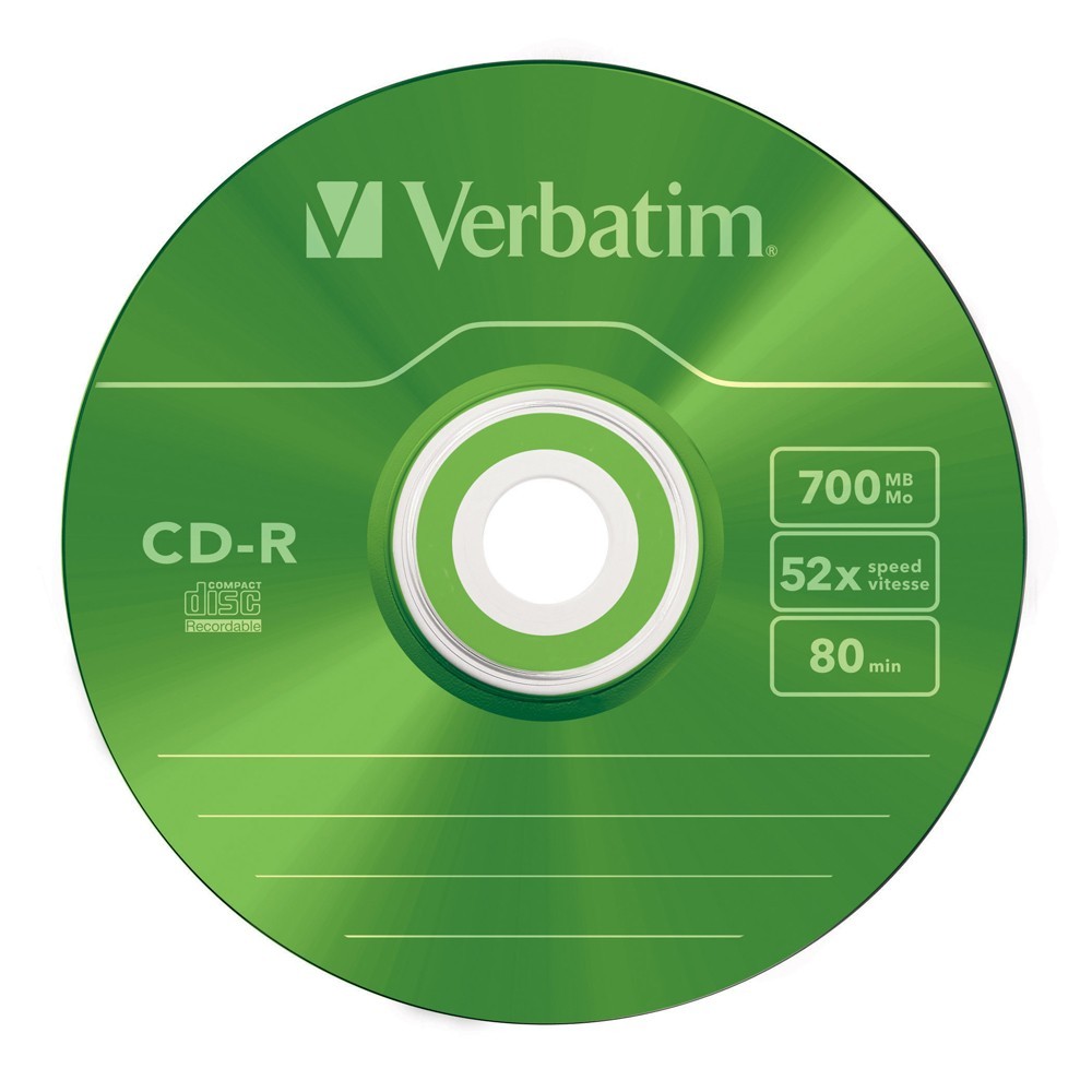 Verbatim CD-R 700MB Slim Case Colours 52x (25 Pack) image