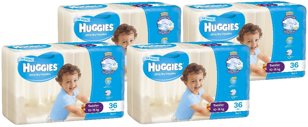 Huggies Ultra Dry Nappies Bulk Shipper - Toddler Boy 10-15 kg (144) image