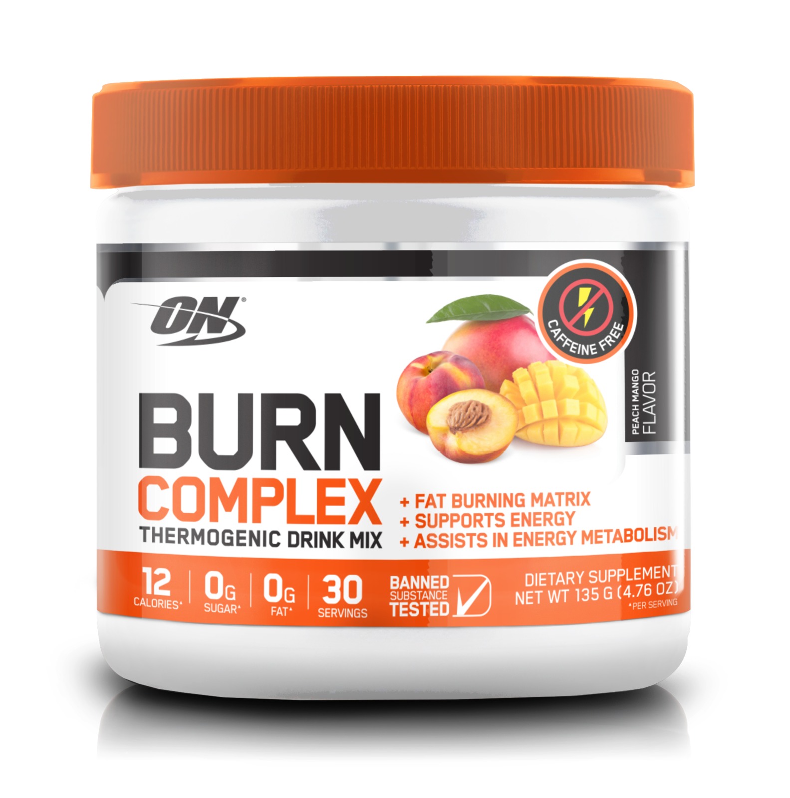 Optimum Nutrition: Burn Complex Non-Stimulant Thermogenic Drink Mix - Peach Mango (30 Serves) image