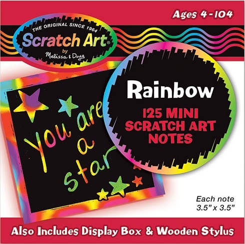 Melissa & Doug: Scratch Art Rainbow Mini Notes - 125 Cards image