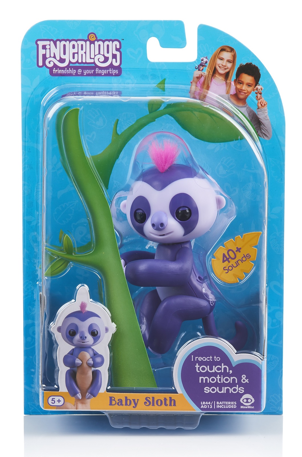 Fingerlings: Interactive Baby Sloth - Purple