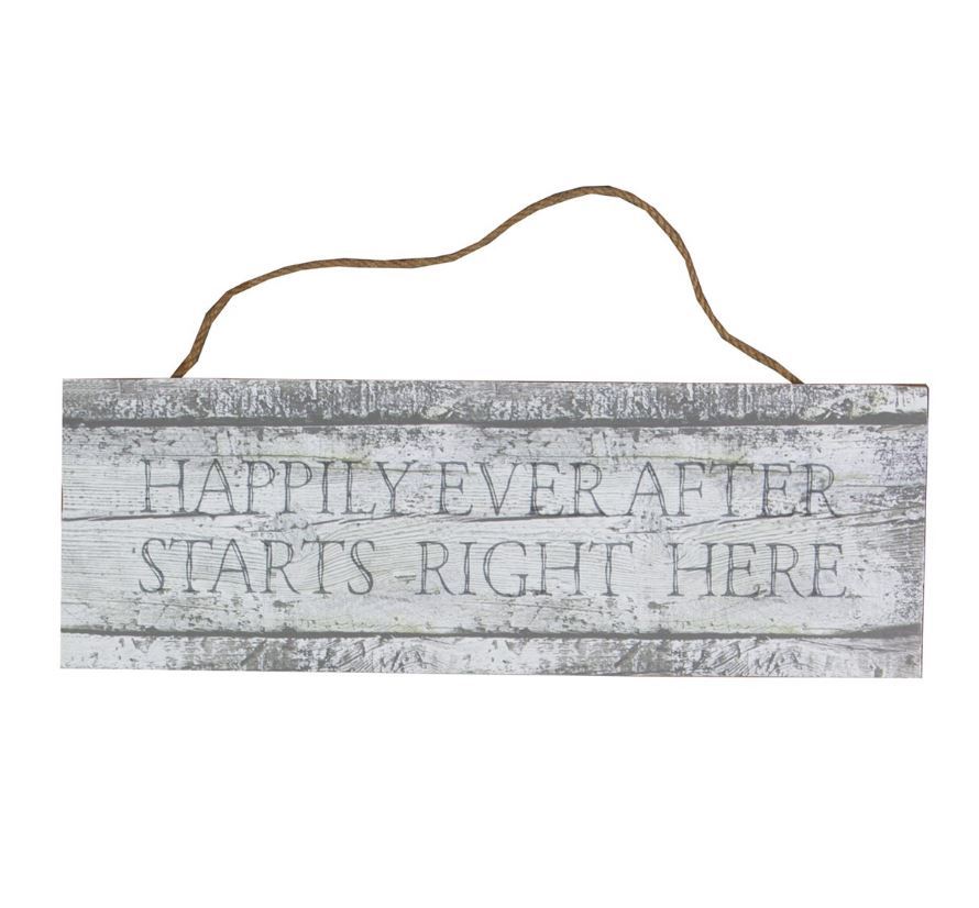 Coastal Chic Happily Ever After Hanging Sign