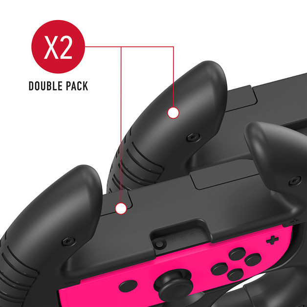 4Gamers JoyCon Racing Wheel Twin Pack (Black) Switch Buy Now at